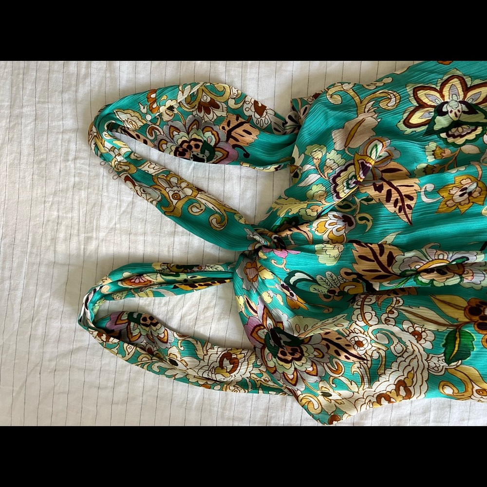 Zara floral maxi dress with knot detail